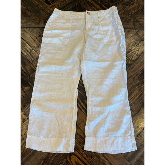 Cherokee Pants - Cherokee 100% linen Pants Women 12 Neutral Beach Resort Vacation Trip Spring